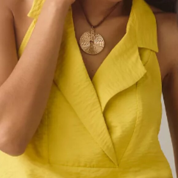 Brand New by Anthropologie The Dylon Sleeveless Wide-Placket Halter Top - Picture 6 of 9